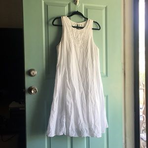 White sundress with eyelet detail